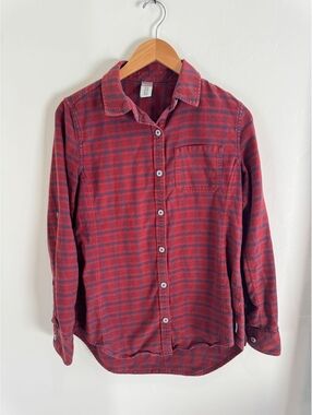 Stio Women’s Plaid Button Down Shirt Size Small Red Outdoor Flannel